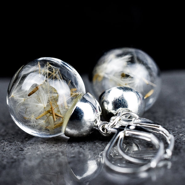 Dandelion crystal ball deals earrings