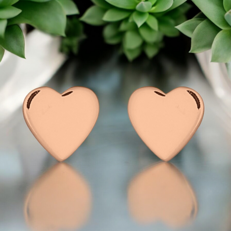 925 Sterling Rosegold Gilded Studs "Mini Hearts" - Ear925-28