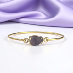 Vergoldeter Messing-Armreif mit echtem Amethyst | Spiritueller Edelstein | 6,5 cm Ø | Nickelfrei & allergikerfreundlich