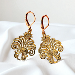 ROSALIA Roségold Edelstahl Ohrringe, ornamentales Design, 3 cm, hypoallergen & für Allergiker geeignet