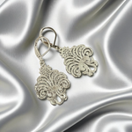 PALAZZO Versilberte Edelstahl Ohrringe, ornamentales Design, 3 cm, hypoallergen & allergikerfreundlich