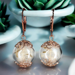 Echte Pusteblumen Ohrringe - Rosegold Vergoldet - Naturschmuck -  VINOHR-68