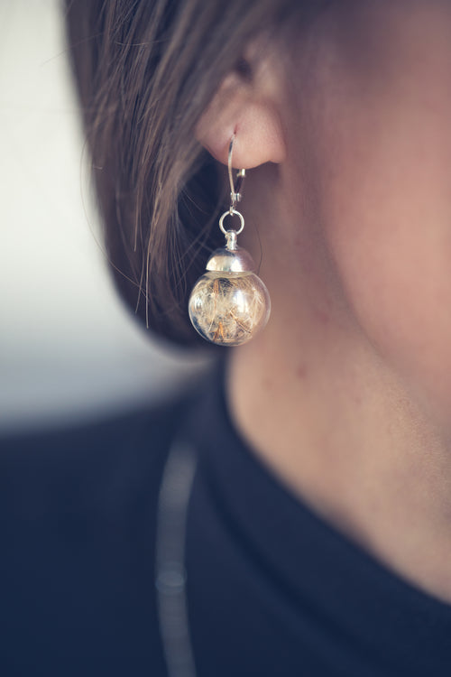 Faire un vœu! Boucles d'oreilles de fleurs de pouls