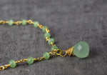 Edelsteinkette mit Peridottropfen - VIK-07