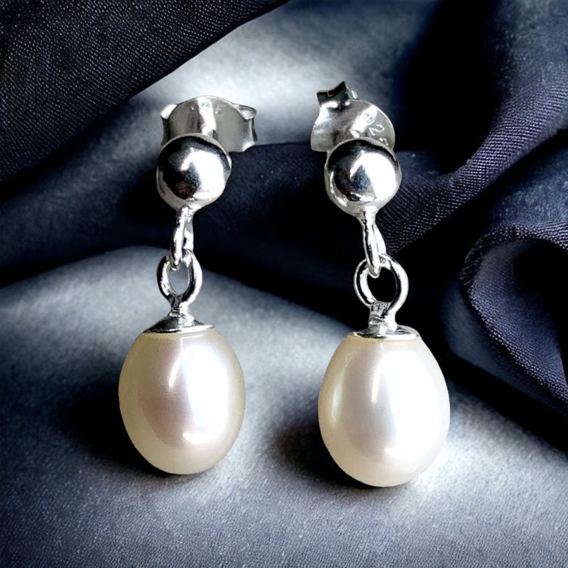 Klassische Perlen Ohrringe Silber Perlenohrhä – - 925 Luxuriöse Sterling MadamLili